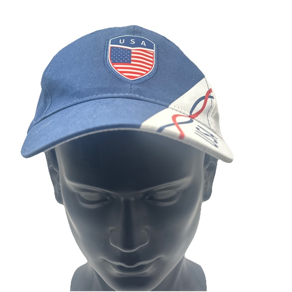 USA Hat Blue White USA Flag Hat Blue Adjustable Hat Blue USA Adult Size Hat